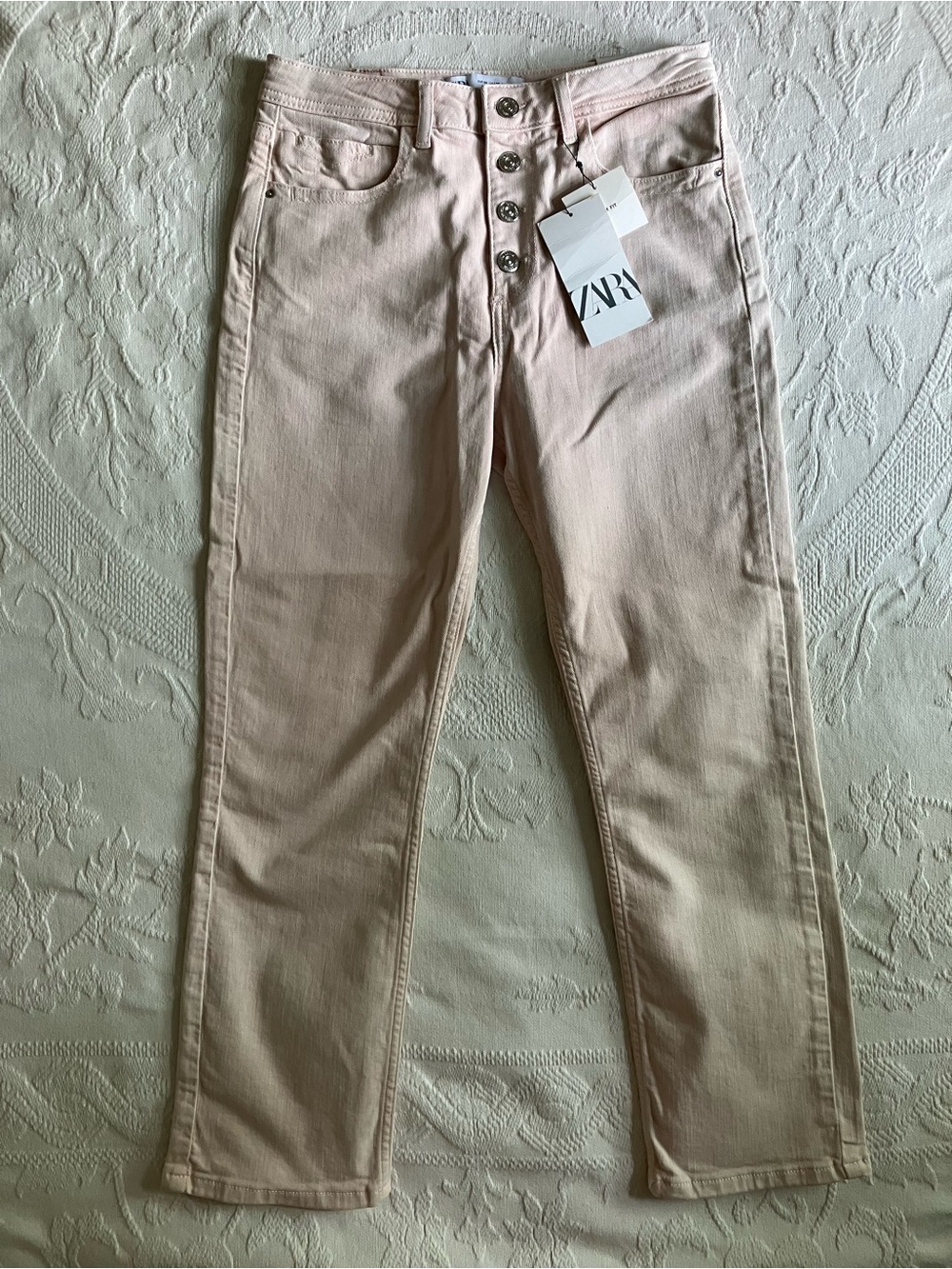 Zara | Blush Pink | NWT | Slim Fit Jeans | 99% Cotton | Size 38 | US 6
